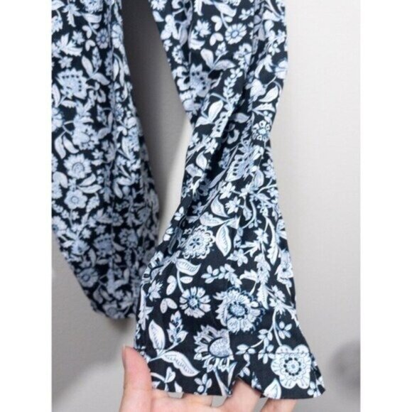 Zara Floral Poplin Ruffle Jumpsuit XS Blue Belted SS20 Blogger Fav TRF - Picture 13 of 15